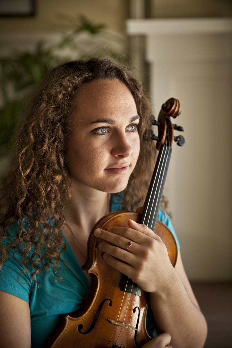 Portait of a young female violinist